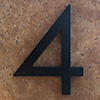 modern house numbers 4 in black